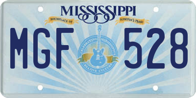 MS license plate MGF528