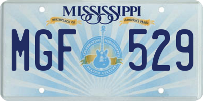 MS license plate MGF529
