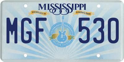 MS license plate MGF530