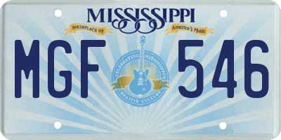 MS license plate MGF546