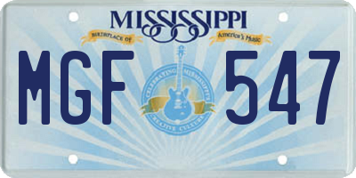 MS license plate MGF547