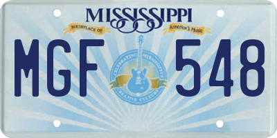MS license plate MGF548