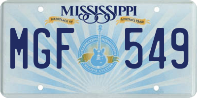 MS license plate MGF549