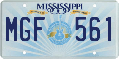 MS license plate MGF561