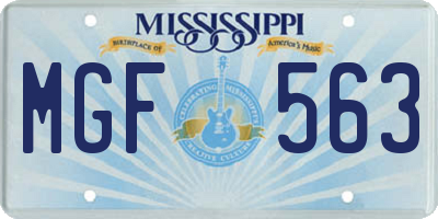 MS license plate MGF563
