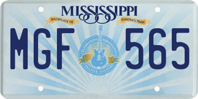 MS license plate MGF565