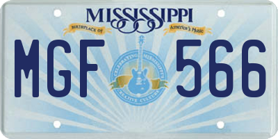 MS license plate MGF566