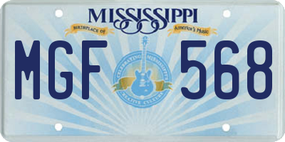 MS license plate MGF568