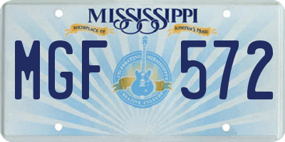 MS license plate MGF572