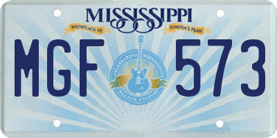 MS license plate MGF573