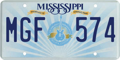 MS license plate MGF574