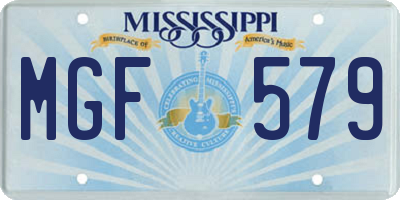 MS license plate MGF579