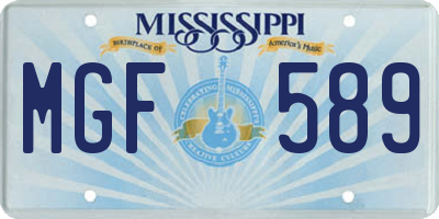 MS license plate MGF589