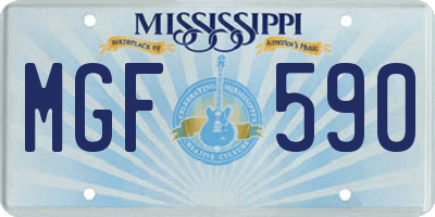 MS license plate MGF590