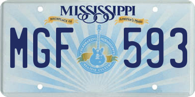 MS license plate MGF593