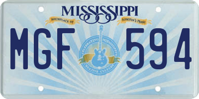 MS license plate MGF594