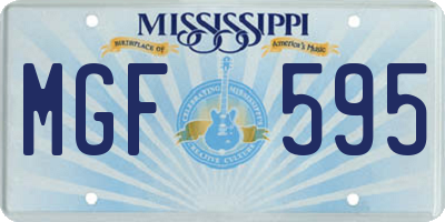 MS license plate MGF595