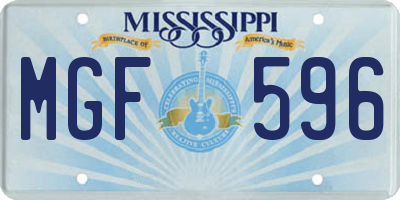 MS license plate MGF596