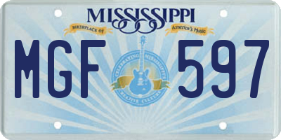 MS license plate MGF597