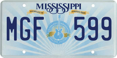 MS license plate MGF599