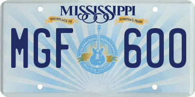 MS license plate MGF600