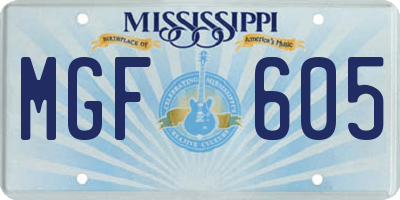 MS license plate MGF605
