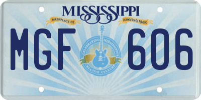 MS license plate MGF606