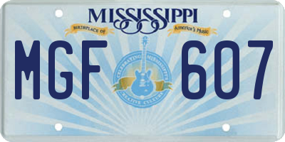 MS license plate MGF607