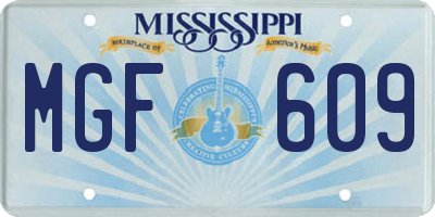 MS license plate MGF609