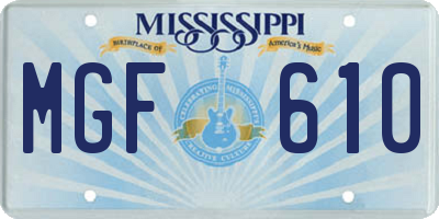 MS license plate MGF610
