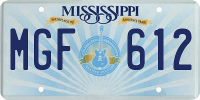 MS license plate MGF612
