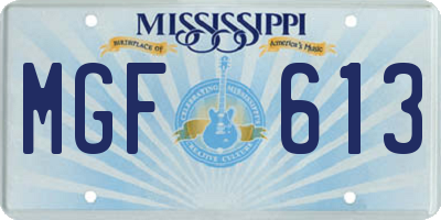 MS license plate MGF613