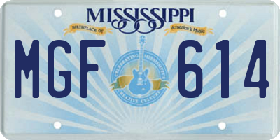 MS license plate MGF614