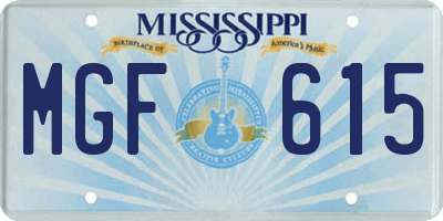 MS license plate MGF615