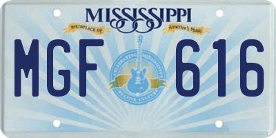 MS license plate MGF616