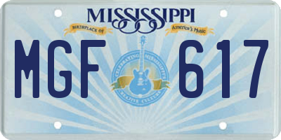 MS license plate MGF617