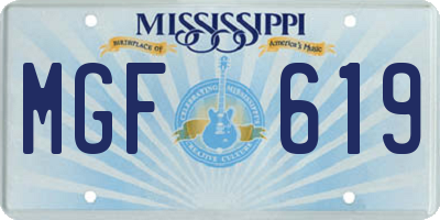 MS license plate MGF619