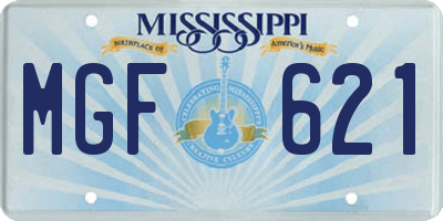 MS license plate MGF621