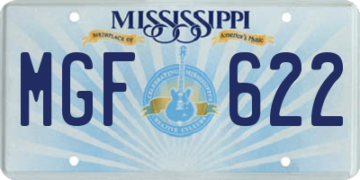 MS license plate MGF622