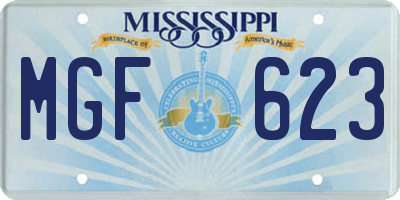 MS license plate MGF623