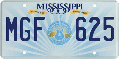 MS license plate MGF625