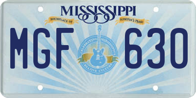MS license plate MGF630