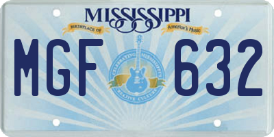 MS license plate MGF632