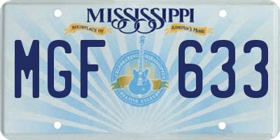 MS license plate MGF633