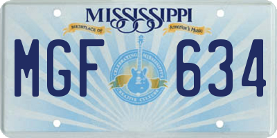 MS license plate MGF634