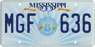 MS license plate MGF636