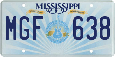 MS license plate MGF638