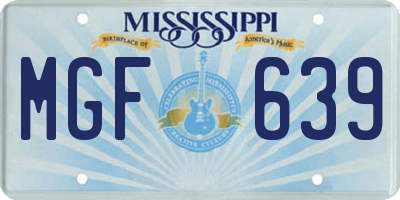 MS license plate MGF639