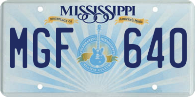 MS license plate MGF640