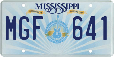 MS license plate MGF641